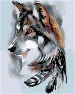Diamondi - Diamond painting - WOLF AND FEATHER, 40x50 cm, without frame and without canvas switching - Diamond Painting