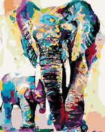 Diamondi - Diamond Painting - Painting of the Elephant, 40x50 cm, Off canvas on frame - Diamond Painting