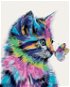 Diamondi - Diamond Painting - CAT WITH A BUTTERFLY, 40x50 cm, Off canvas on frame - Diamond Painting