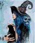 Diamondi - Diamond painting - A WITCH WITH A BLACK CAT, 40x50 cm, Off canvas on frame - Diamond Painting