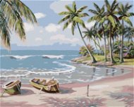 Diamondi - Diamond painting - VILLAGE ON THE BEACH, 40x50 cm, Off canvas on frame - Diamond Painting