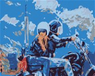 Diamondi - Diamond painting - RIDING ON A MOTORCYCLE, 40x50 cm, Off canvas on frame - Diamond Painting