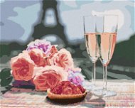 Diamondi - Diamond painting - GLASSES AND ROSES IN PARIS AND EIFFEL'S TOWER, 40x50 cm, unframed and  - Diamond Painting