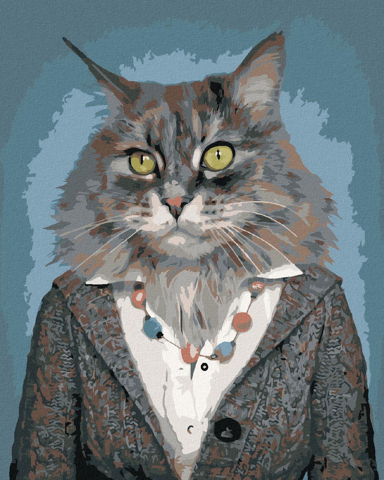 Cat in clothes clearance painting