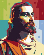 Diamondi - COLOURED JESUS, 40x50 cm, stretched canvas on frame - Diamond Painting