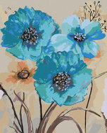 Diamondi - ABSTRACT OF BLUE FLOWERS III, 40x50 cm, without frame and without canvas shut off - Diamond Painting