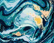 Diamondi - BLUE ABSTRACT, 40x50 cm, without frame and without canvas shut off - Diamond Painting