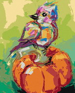 Diamondi - colourFUL PIG ON A PUMPKIN, 40x50 cm, stretched canvas on frame - Diamond Painting