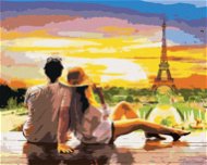 Diamondi - Diamond painting - A YOUNG COUPLE IN PARIS AT EIFFEL'S TOWER, 40x50 cm, Off canvas on fra - Diamond Painting
