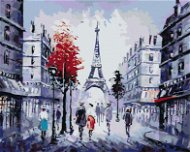 Diamondi - Diamond painting - A VIEW OF A STREET IN PARIS AND A COLOURFUL TREE, 40x50 cm, Off canvas - Diamond Painting