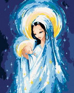 Diamondi - LITTLE JESUS CHRIST AND MARY, 40x50 cm, stretched canvas on frame - Diamond Painting