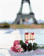 Diamondi - Diamond painting - GLASSES AND ROSES IN PARIS AND EIFFEL'S TOWER 2, 40x50 cm, Exposed can - Diamond Painting