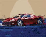 Diamondi - Diamond painting - RED ABSTRACT CAR FERRARI, 40x50 cm, without frame and without shut-off - Diamond Painting