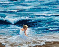 Diamondi - Diamond Painting - DANCER ON THE BEACH, 40x50 cm, Canvas on frame - Diamond Painting