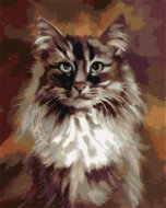 Diamondi - Diamond painting - CAT ON THE BLACK BACKGROUND, 40x50 cm, without frame and without canva - Diamond Painting