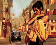 Diamondi - Diamond painting - LONELY WOMAN ON THE STREET, 40x50 cm, Off canvas on frame - Diamond Painting