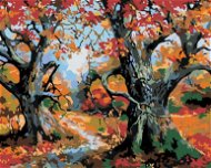 Diamondi - Diamond painting - TREES AND AUTUMN LANDSCAPE, 40x50 cm, without frame and without canvas - Diamond Painting