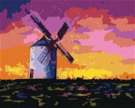 Diamondi - Diamond painting - OLD WINDmill in a field of flowers, 40x50 cm, without frame and withou - Diamond Painting