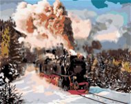 Diamondi - Diamond Painting - LOCOMOTIVE IN WINTER LAND, 40x50 cm, without frame and without canvas  - Diamond Painting