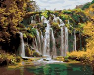 Diamondi - Diamond painting - WATERFALL FOR AUTUMN, 40x50 cm, without frame and without turning off  - Diamond Painting