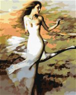 Diamondi - Diamond painting - DANCING WOMAN IN WHITE, 40x50 cm, without frame and without canvas shu - Diamond Painting