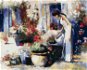Diamondi - Diamond painting - GIRL WATERING FLOWERS, 40x50 cm, without frame and without canvas shut - Diamond Painting