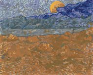 Diamondi - Diamond Painting - A COUNTRY WITH WHEAT SNOWS AND A RISING MOON (VINCENT VAN GOGH - Diamond Painting