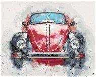 Diamondi - Diamond painting - OLD RED CAR, 40x50 cm, without frame and without shutting off the canv - Diamond Painting