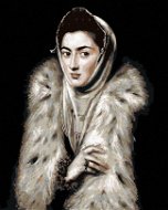 Diamondi - Diamond Painting - LADY WITH LEATHER FLAME (EL GRECO), 40x50 cm, unframed and unframed - Diamond Painting
