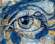 Diamondi - Diamond Painting - ABSTRACT EYE OF A YOUNG GIRL, 40x50 cm, without frame and without canv - Diamond Painting