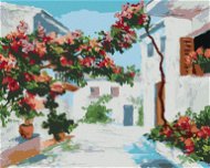 Diamondi - Diamond painting - GREEK HOUSES CLOSE TO THE SEA, 40x50 cm, without frame and without can - Diamond Painting