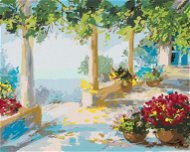Diamondi - Diamond painting - TERRACE BY THE SEA, 40x50 cm, without frame and without canvas shut of - Diamond Painting