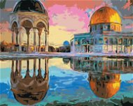Diamondi - Diamond painting - JERUSALEM IN THE REFLECTION OF WATER, 40x50 cm, Off canvas on frame - Diamond Painting