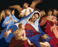 Diamondi - Diamond Painting - MARY AND JESUS AND ANGELS, 40x50 cm, Exposed canvas on frame - Diamond Painting