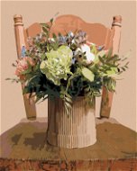 Diamondi - Diamond painting - FLAGS IN A GLASS VASE ON A CHAIR, 40x50 cm, Off canvas on frame - Diamond Painting