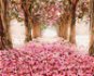 Diamondi - Diamond painting - TUNNEL FULL OF PINK FLOWERS, 40x50 cm, without frame and without canva - Diamond Painting