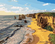 Diamondi - Diamond painting - SUNSET OVER TWELVE APOSTLES OF AUSTRALIA, 40x50 cm, Off beach - Diamond Painting