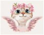 Diamondi - Diamond painting - CAT ANGEL WITH FLOWERS, 40x50 cm, without frame and without canvas shu - Diamond Painting