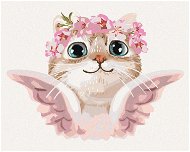 Diamondi - Diamond painting - CAT ANGEL WITH FLOWERS, 40x50 cm, without frame and without canvas shu - Diamond Painting