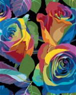 Diamondi - Diamond painting - COLOURED ROSES, 40x50 cm, without frame and without canvas cut-out - Diamond Painting