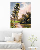 Diamondi - Diamond painting - SUMMER LANDSCAPE WITH BRIER AND JERSEY, 40x50 cm, Exposed canvas on fr - Diamond Painting