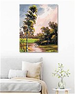 Diamondi - Diamond painting - SUMMER LANDSCAPE WITH BRIER AND JERSEY, 40x50 cm, Exposed canvas on fr - Diamond Painting