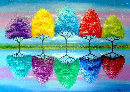 ENJOY Puzzle Trees with colourful history 1000 pieces - Jigsaw Puzzle - Main image