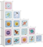 Songmics, Organizér na hračky 15 boxů, vesmír 123 × 31 × 123 cm - Úložný box