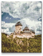 Painting Queens Diamond painting Karlstejn Castle 4, 60 × 80 cm, with frame, square - Diamond Painting