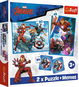 TREFL sada 3v1 Avengers: hrdinovévakci (2 × puzzle + pexeso) - Puzzle