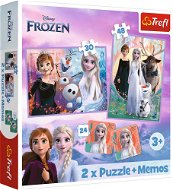 TREFL sada 3v1 Ledové království 2 (2 × puzzle + pexeso) - Jigsaw
