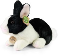 RAPPA Plyšový králík bílo-černý ležící 23 cm, Eco-Friendly - Soft Toy