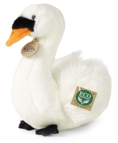 RAPPA Plush bird swan sitting 23 cm, Eco-Friendly - Soft Toy - Main image