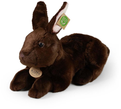 RAPPA Plush Brown Lying Rabbit 36 cm, Eco-Friendly - Soft Toy - Main image